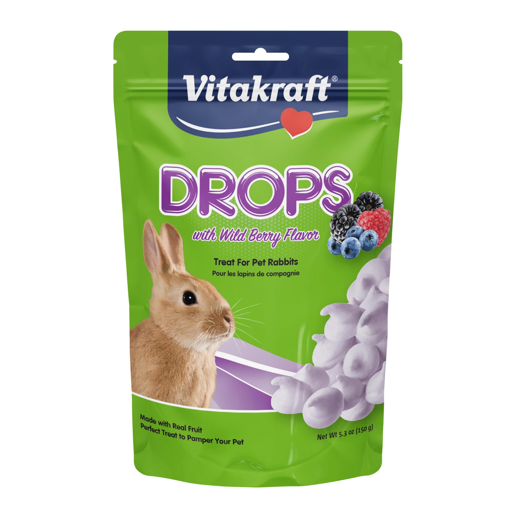 Vitakraft Drops Rabbit Treat with Wildberry Flavor 5.3 oz. | Wildberry Flavor, W