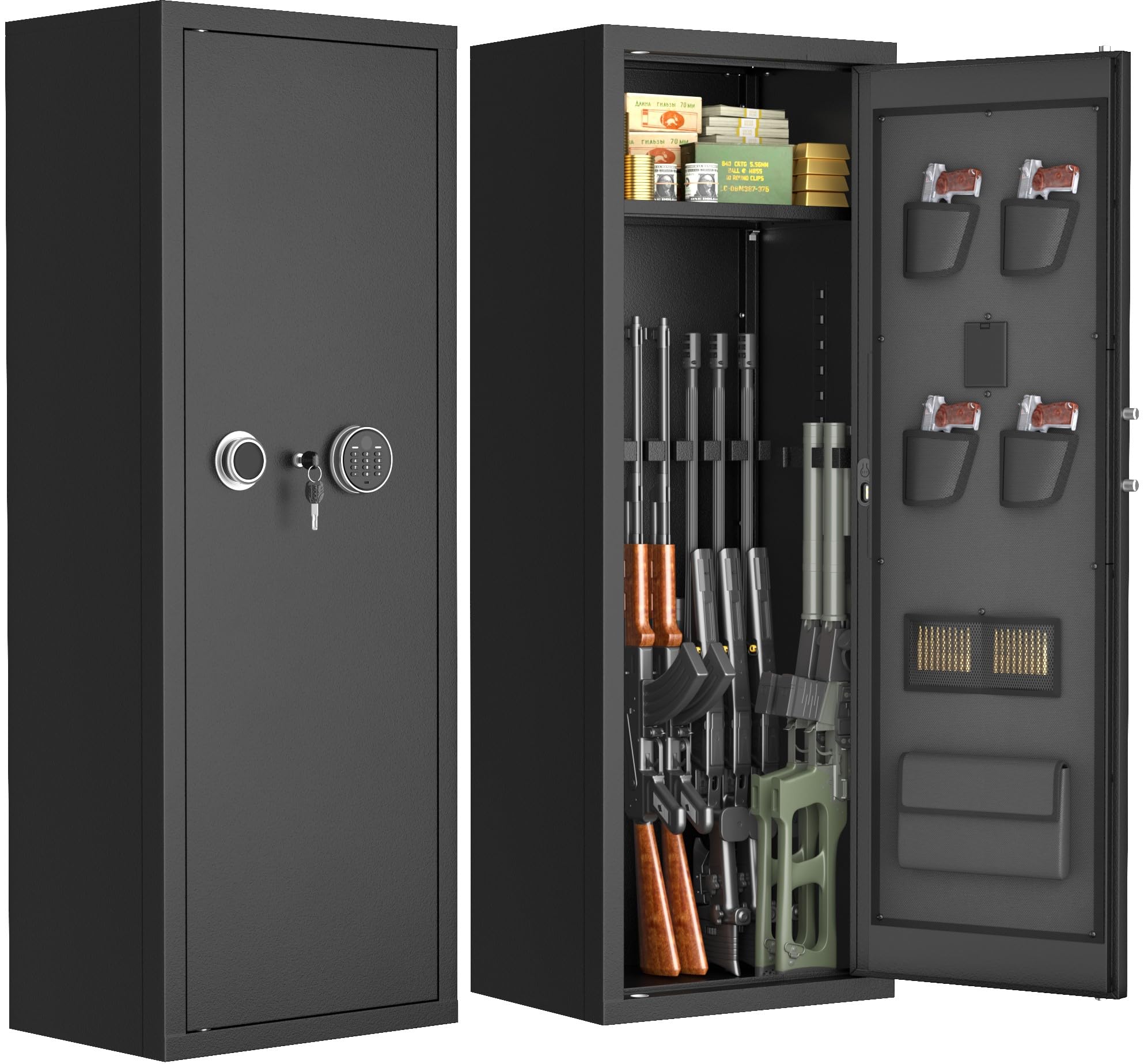 INTERGREAT 12-15 Gun Safe, Large Gun Safe for Rifles and Pistols, Quick Access R