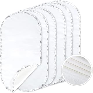 TILLYOU Waterproof Changing Pad Liners 6 Pack, 100% Cotton Reusable Cloth Diaper Liners, White