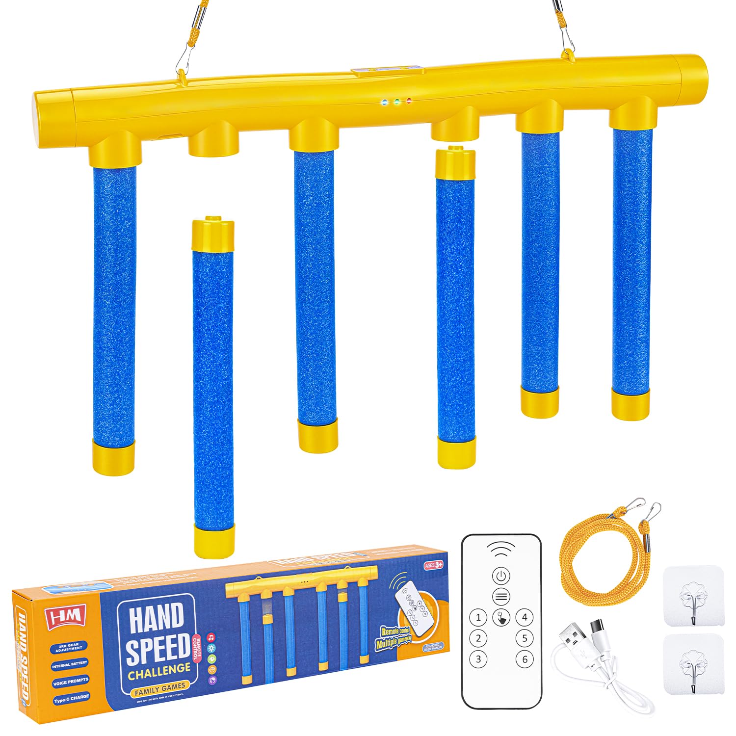 Reflex Drop Sticks Game, 3 Speeds & Solo, Reaction Play Toy for Party | Hand-Eye