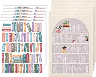 Bible Reading Tracking Stickers, 12 Pack Classic Bible Book Shelf Stickers, Learning Supplies for Christian Readers and Book Lovers