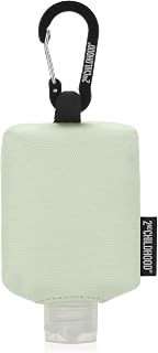 2nd Childhood Mini Travel Hand Sanitizer Keychain Holder Case, Clip-On | Refillable 2 oz hand sanitizer bottle with a small, portable carabiner pouch for purse, backpack, lanyard, or diaper bag