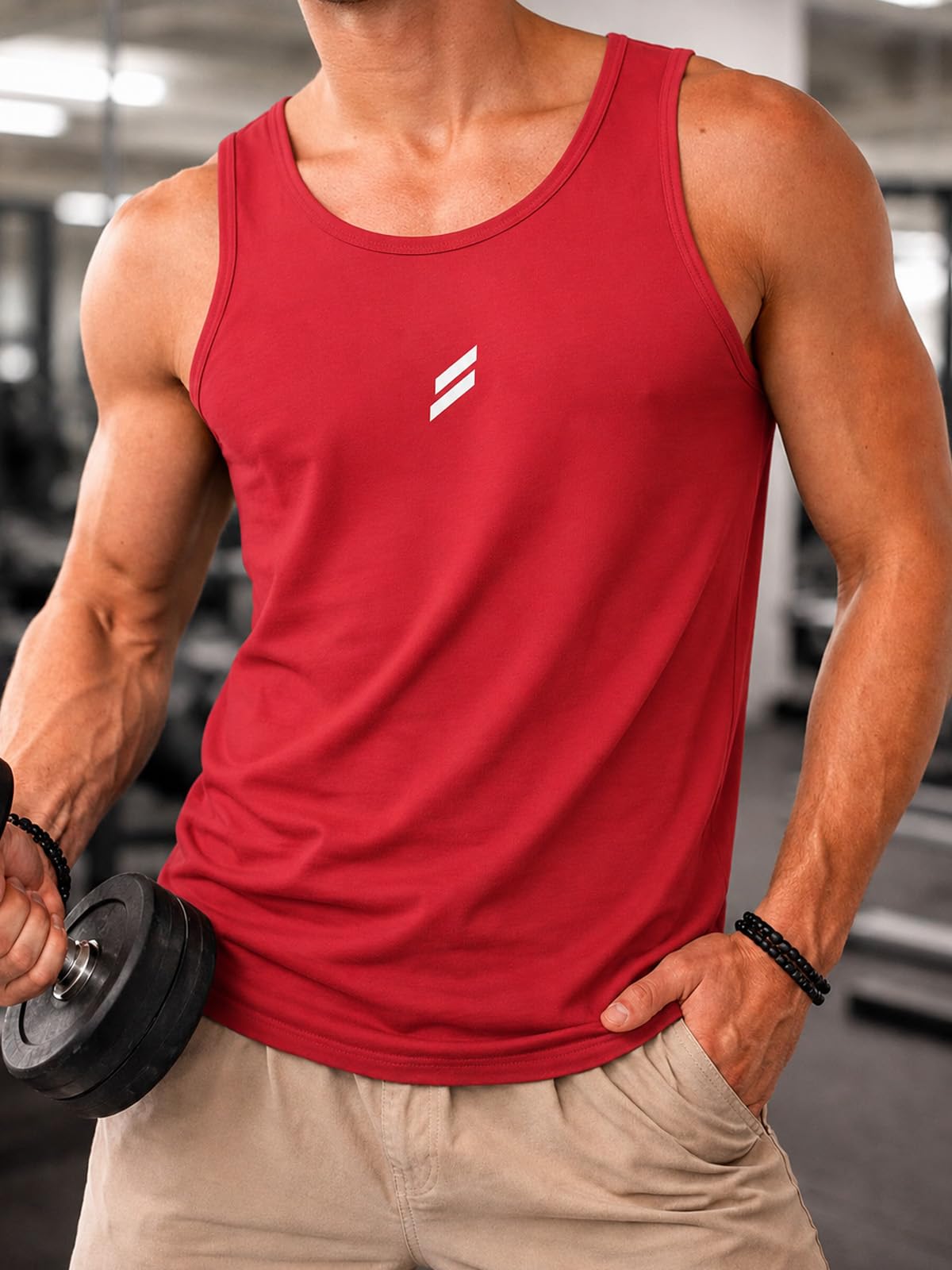 Men's Tank Top Racerback Athletic Sleeveless Shirt Lightweight Workout Gym Runni