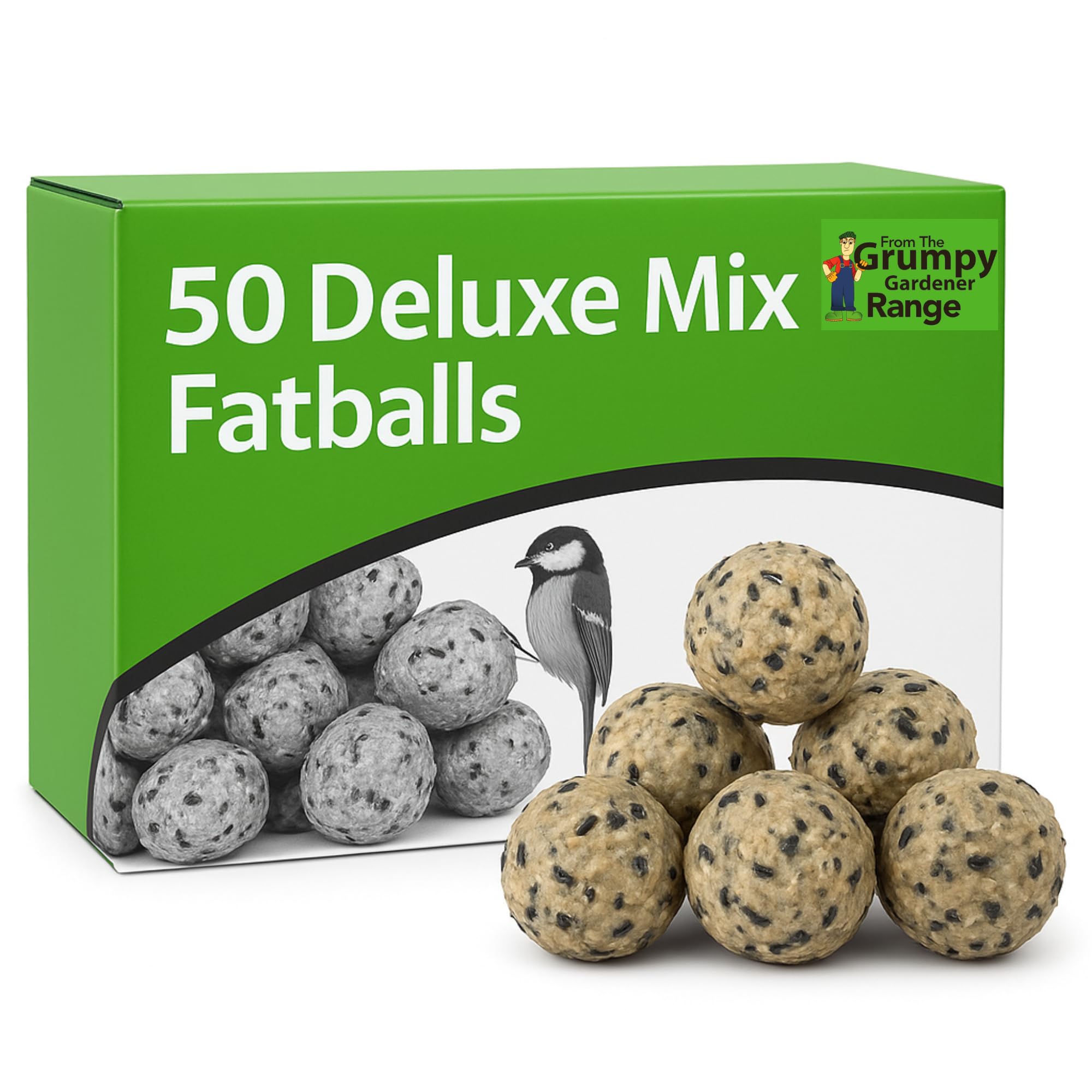 Grumpy Gardener Fat Balls - Deluxe Mix Wild Bird Fat Balls, 50 Pcs, 4kg | High E