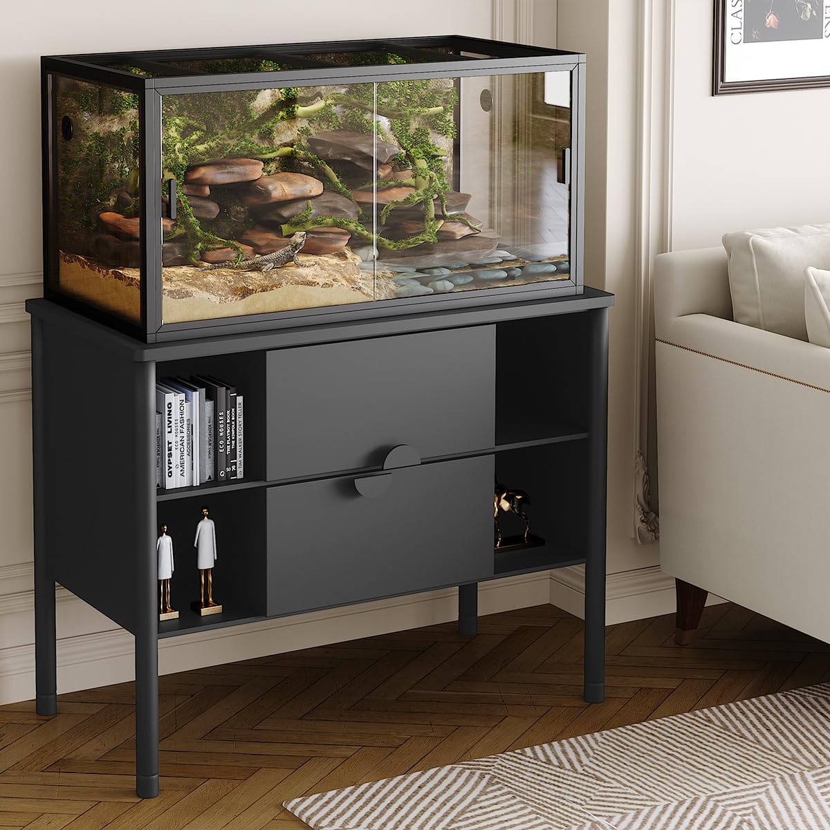 TrailBlaze Spacious 120 Gallon Reptile Terrarium 4x2x2 FT – Front Opening Glass 