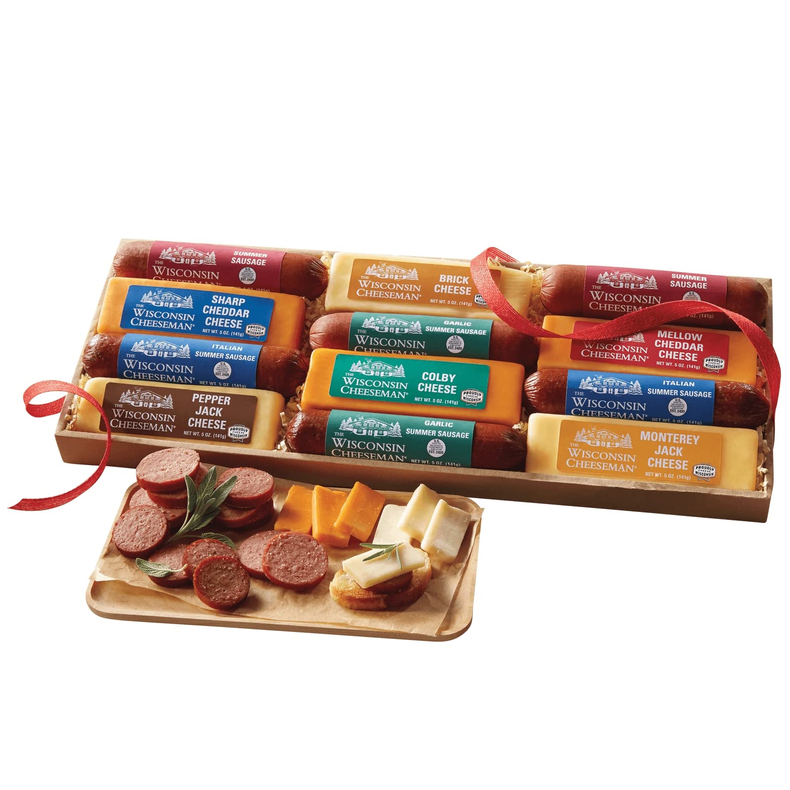 The Wisconsin Cheeseman 12-Star Lineup Meats and Cheeses, 3 lbs. 12 oz. | Gourme