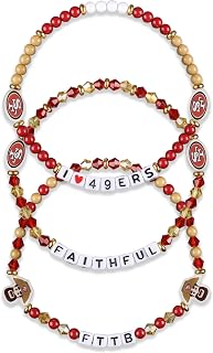 FOCO NFL unisex-adult NFL Team Logo Officially Licensed 3-Pack Beaded Friendship Bracelets
