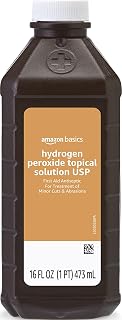 Amazon Basics Hydrogen Peroxide Topical Solution USP, First Aid Antiseptic for Cuts, Scrapes and Infection Protection, 16 fl oz, Pack of 1 (Previously Solimo)