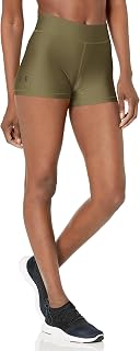 Under Armour HG Armour Mid Rise Shorty, Soft Sports Shorts Compression for Women, Black/White, L