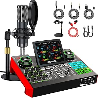 TENLAMP G10 Creator Audio Mixer Bundle with Microphone for Streaming