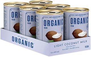 Eat Wholesome Organic Light Coconut Milk, 400 ml (Pack of 6)
