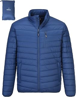 Outdoor Ventures Men's Winter Quilted Jacket Lightweight Packable Puffer Jacket Insulated Puffer Coat for Snow Ski Hiking Travel