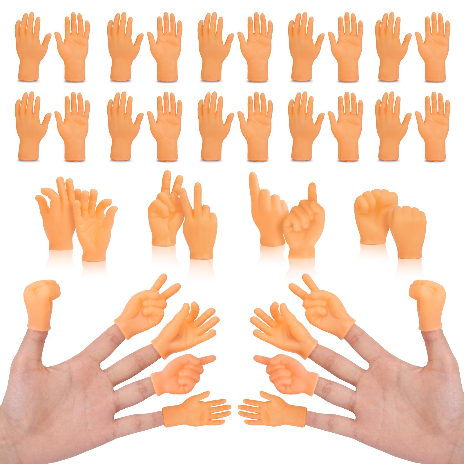 30 pcs Tiny Hands Finger Puppets, Mini Hands Little Small Hands mini Thing Gag P