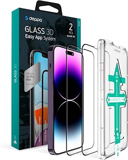Deppa Pack of 2 Screen Protectors for iPhone 14 Pro Max Screen (6.7 Inch) with Stencil - Glass, Film, Protective Film, Protective Glass, Screen Protector, Glass Protection