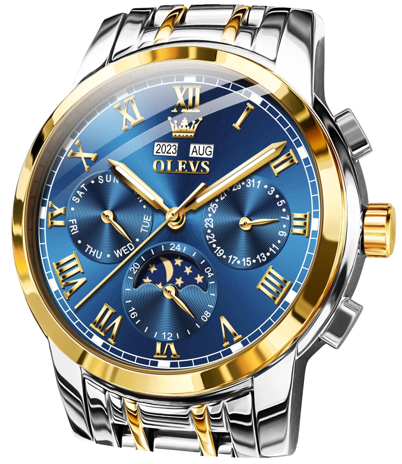 OLEVS Mens Automatic Watches Self Winding Mechanical Luxury Dress Stainless Stee