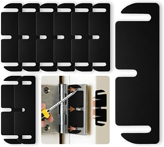 12pcs Door Hinge Shims 3.5 inch,Black Hinge Spacers,Hinge shims 3.5 inch | ﻿ Thickness of 0.03 inches, Adjusting The Spacing to Align,Can Be Trimmed,Suitable for most 3.5-inch door hinges ﻿