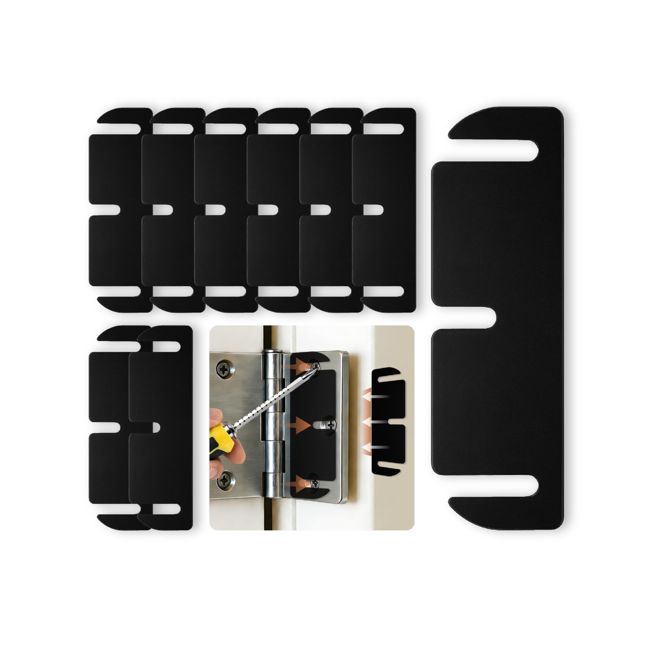 12pcs Door Hinge Shims 3.5 inch,Black Hinge Spacers,Hinge shims 3.5 inch | ﻿ Thi