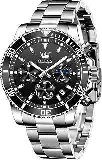 OLEVS Watches for Men Waterproof Luxury Analog Mens Watches Stainless Steel Business Fashion Mens Watch Big Face Dress Watches for Men Watch with Date(Blue/Black/Green/Gold Dial)