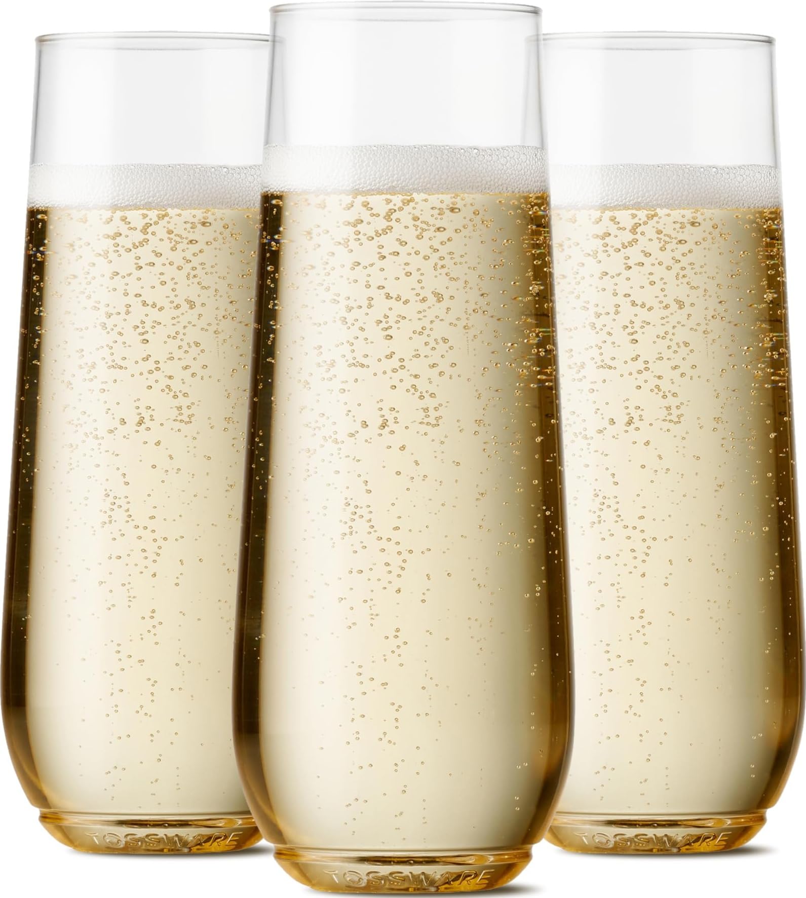 TOSSWARE POP 9oz Flute, Premium Quality, Recyclable, Unbreakable & Crystal Clear