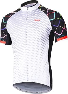 ARSUXEO ZY84 Men's Cycling Jersey Short Sleeve Bright MTB Jersey Breathable Bike T-Shirt