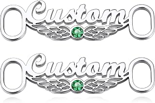 Custom4U Personalized Names Shoe Laces Buckles Ornaments Decorative Brooches for Shoes Clip 316L Stainless Steel for Men and Women