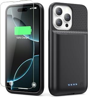 HETP Battery Case for iPhone 16 Pro, Upgraded 7500mAh Portable Charging Case, Ultra-Slim Lightweight Powerful Extended Battery Pack for iPhone 16 Pro (6.3 inch)-Black