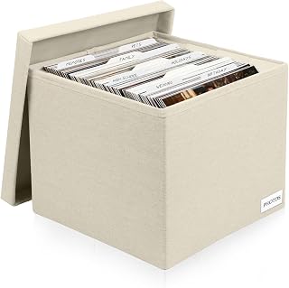 Himake Photo Storage Box 8x10, Decorative Photo Storage Containers With Lid | Acid Free Photo Storage Boxes, Linen Photo Organizers and Storage, Beige Scrapbook Picture Box, Fits 800 Photos