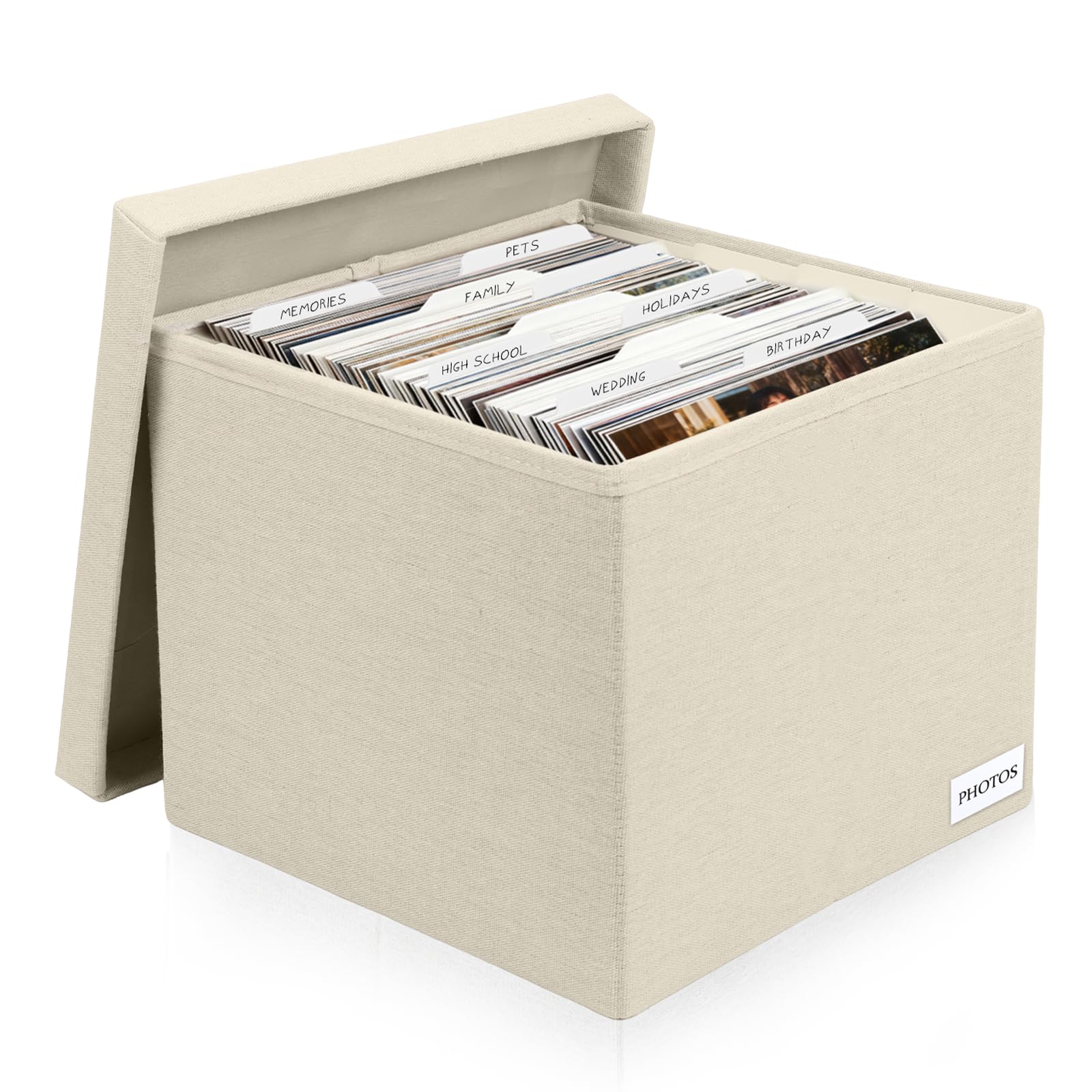 Himake Photo Storage Box 8x10, Decorative Photo Storage Containers With Lid | Ac