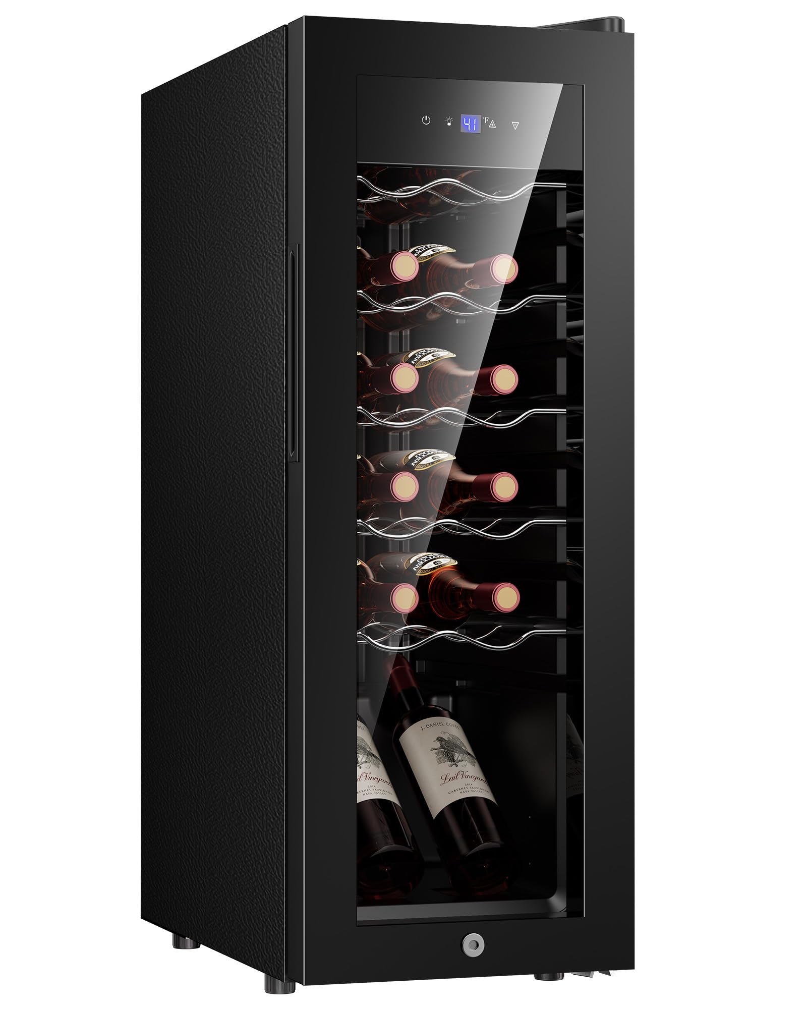 Icyglee 12 Bottle Wine Cooler Refrigerator,Freestanding Wine Fridge,Black | Glas