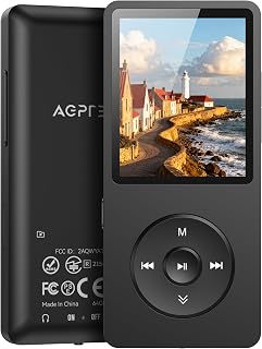 AGPTEK A02PL 64GB MP3 Player, 65 Hours Playback Lossless Sound Music Player, Supports up to 128GB(Black)