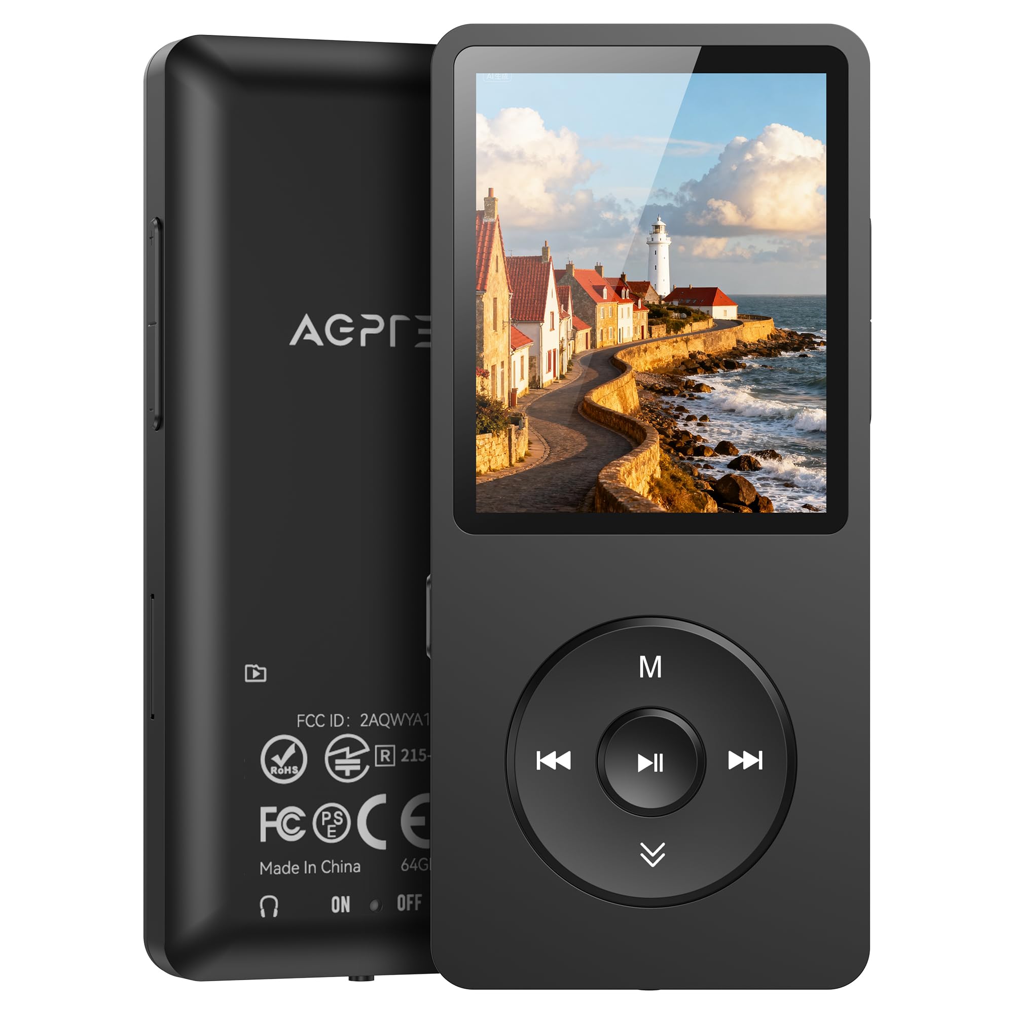 AGPTEK A02PL 64GB MP3 Player, 65 Hours Playback Lossless Sound Music Player, Sup