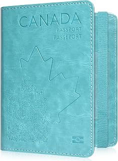 RSAquar Passport Holder for Women and Men, Premium Leather Travel Passport Wallet RFID Blocking Passport Cover, Mint Green