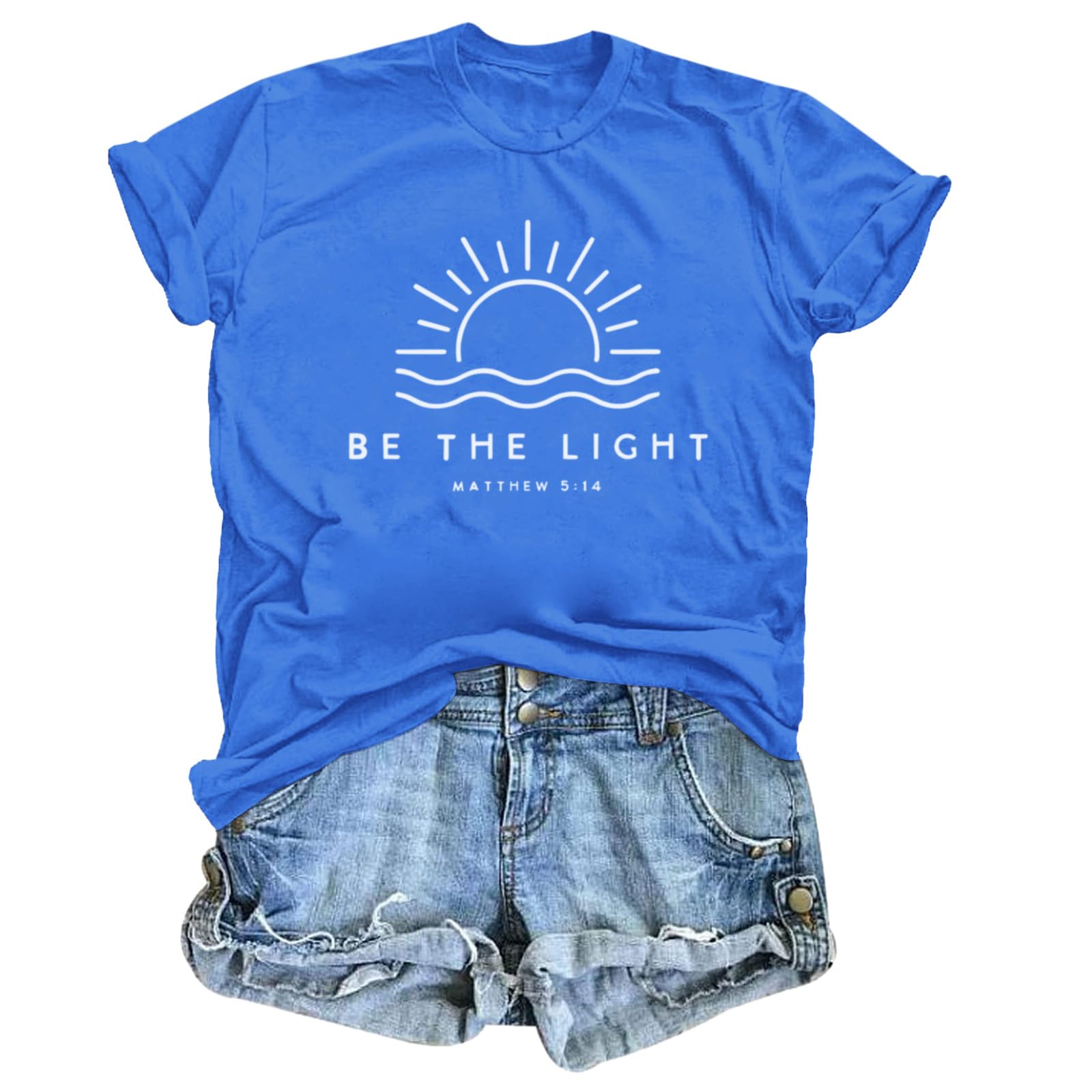 Christian Be The Light Shirts for Women Bible Verse Shirts Jesus Religious Faith