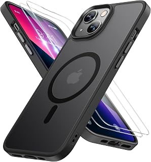 Miracase iPhone 13 Case for MagSafe [with 2 Screen Protectors] [Superior Military Grade Protection] Anti-fingerprint, Matte Translucent Shockproof Slim Case for iPhone 13 6.1 inch