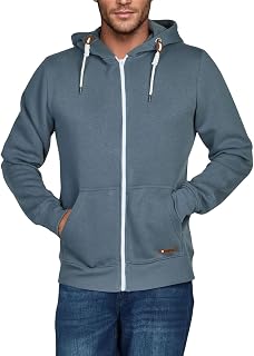 Riverso RIVThilo Men's Hooded Jacket Sweatshirt Hoodie Zip Basic Plain Cotton Grey Brown Green Red Blue Black S M L XL 2XL 3XL 4XL 5XL