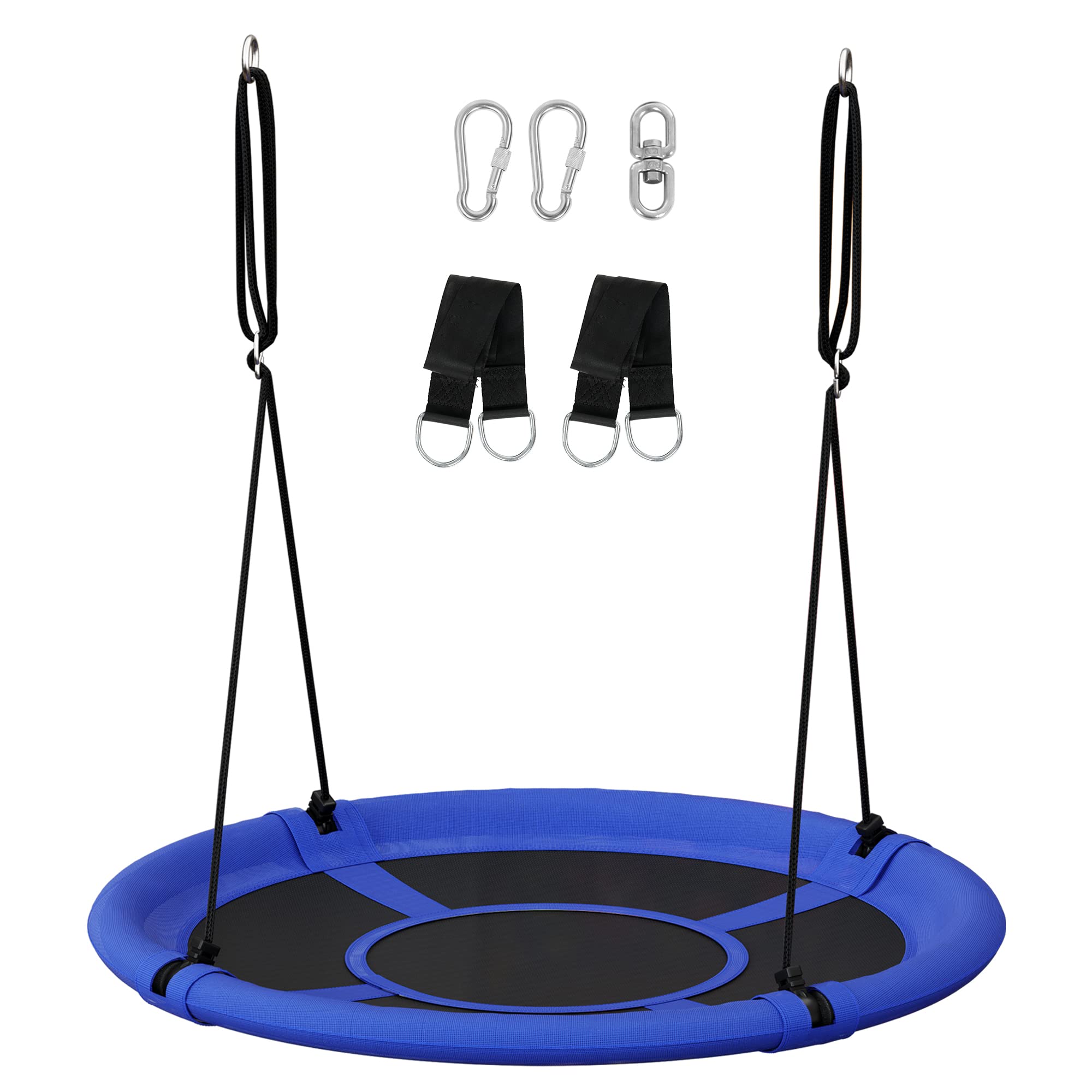 SONGMICS Saucer Tree Swing, 40 Inch, 700 lb Load, Includes Hanging Kit, Blue and
