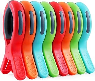 8 Pcs Large Beach Towel Clips for Sun Loungers, Sunbed Towel Clips Towel Pegs for Sun Lounger, Beach Pegs Sunbed Clips for Towels, Laundry Clip Table Cloth Clips for Outside Pool Cover Clips