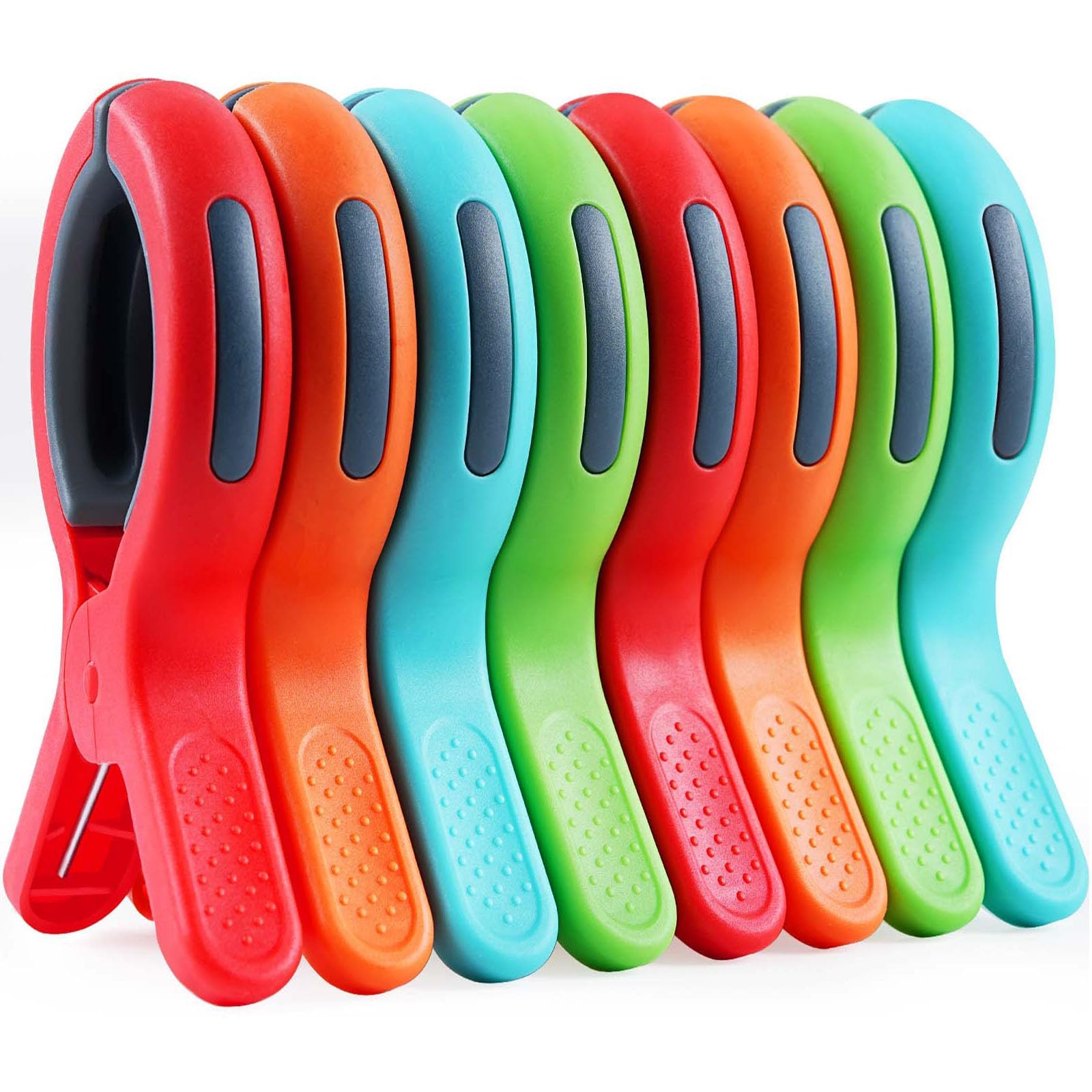 8 Pcs Large Beach Towel Clips for Sun Loungers, Sunbed Towel Clips Towel Pegs fo