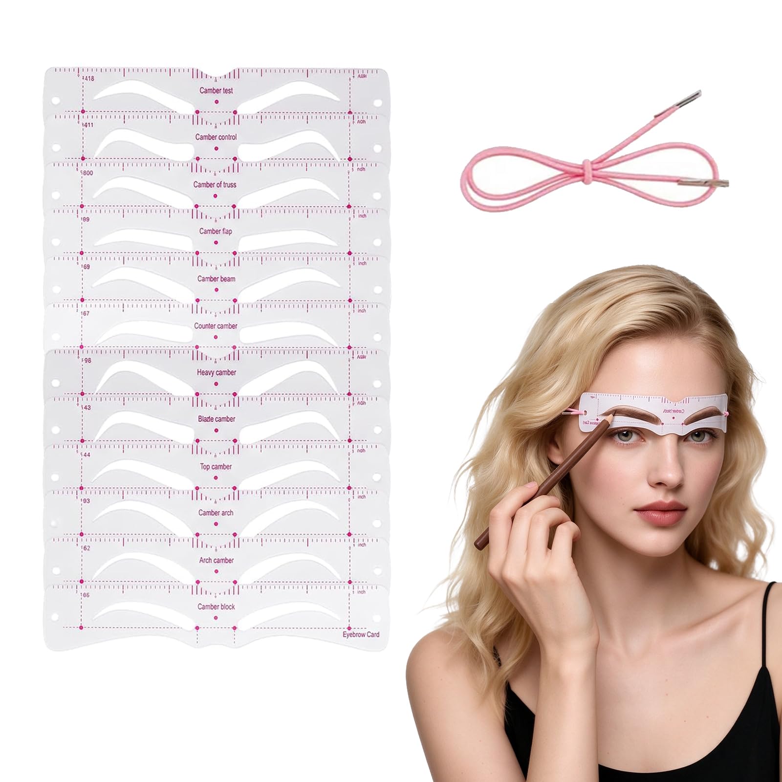 12 PCS Eyebrow Stencil Kit, Brow Shaping Templates with Strap for Beginners | Re