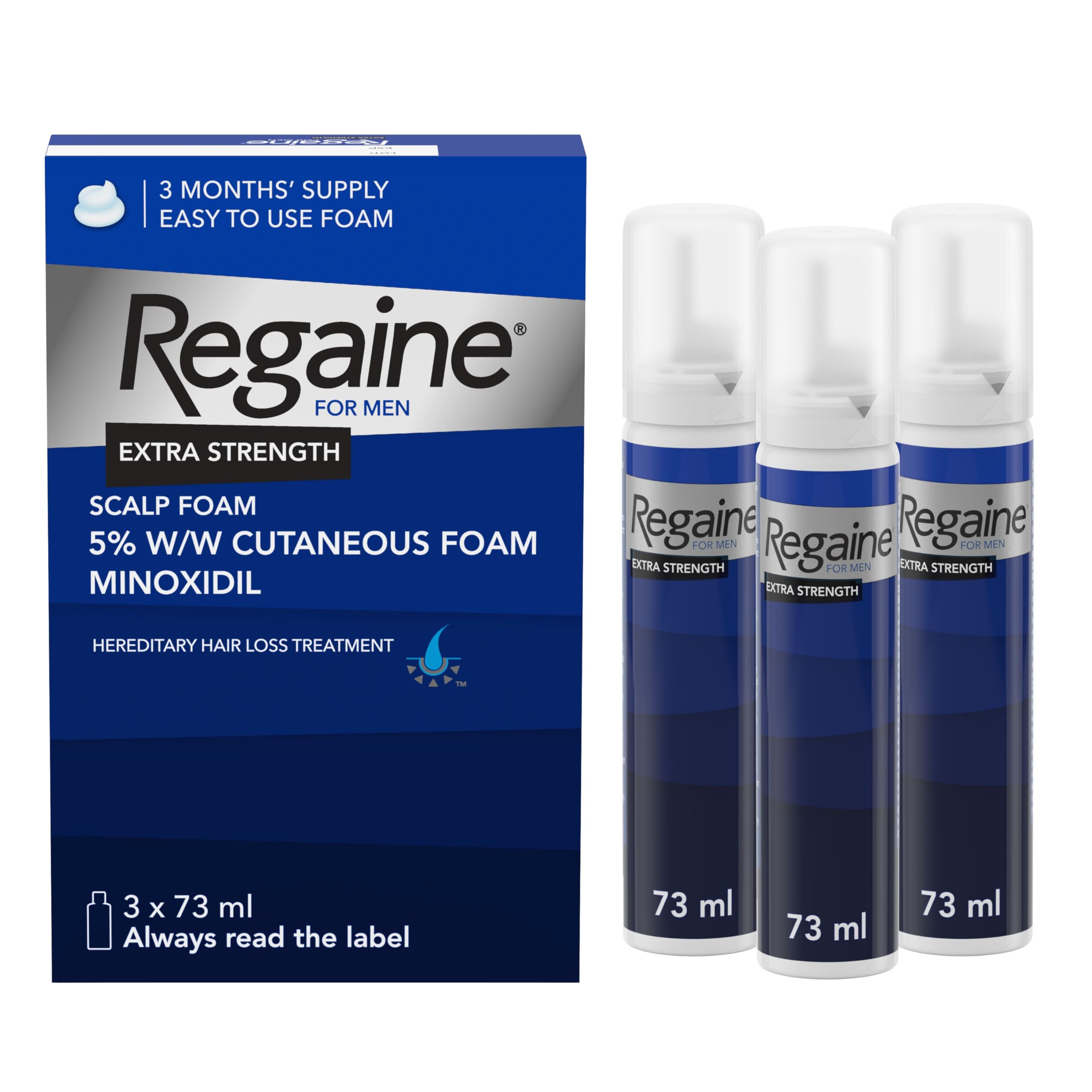 Regaine For Men Hair Regrowth Foam 3 x 73ml