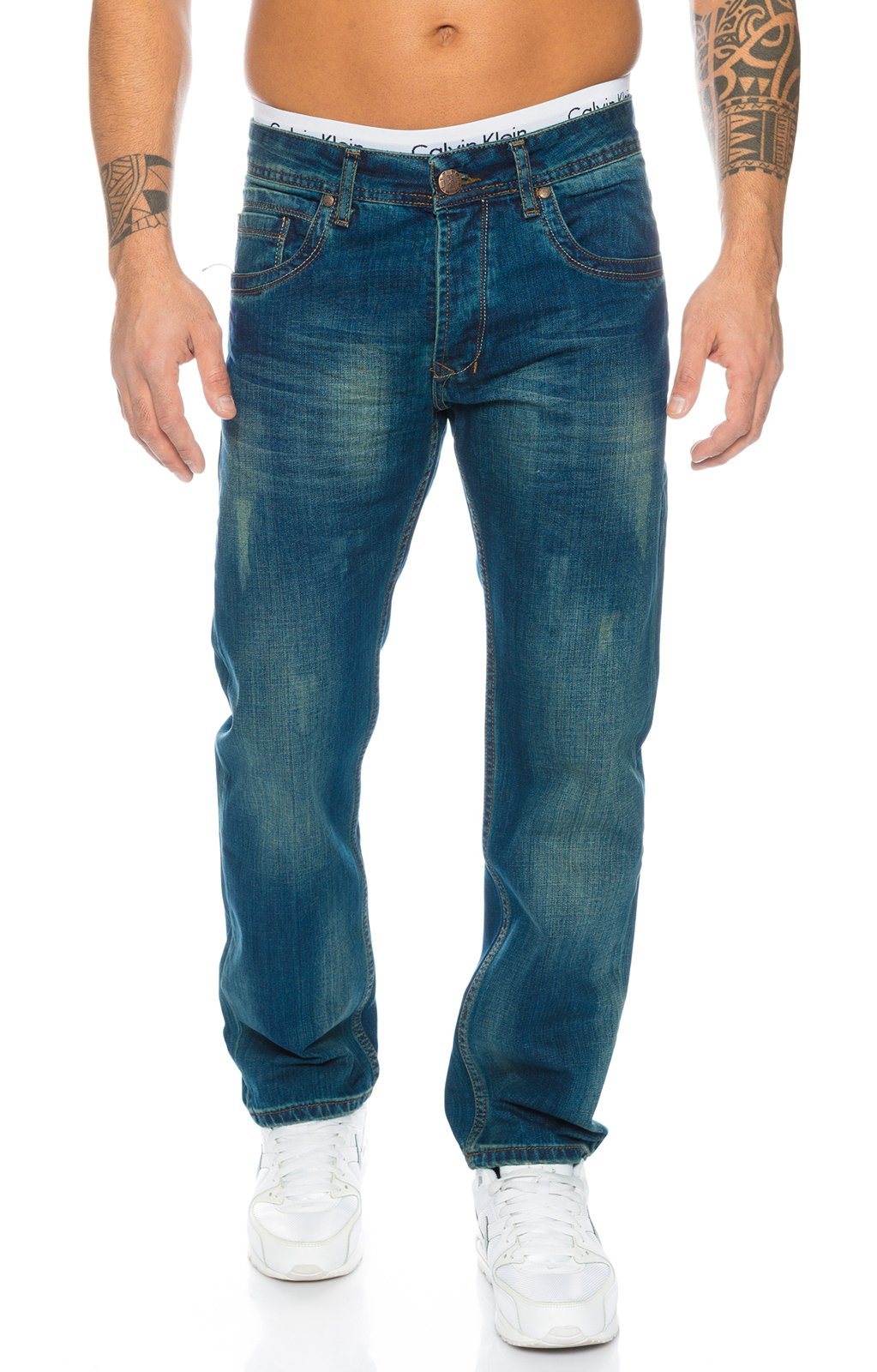 Rock Creek Men's Denim Stretch Regular Fit Jeans Stonewashed
