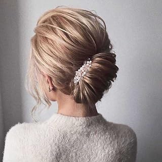 Bridal Hair Clip Barrette Pearl Rhinestone Hair Barrette Clip Shining Crystal Hairclip Headpiece Gold Leaf Rhinestone Hair Clip Headwear Wedding Hair Accessories for Women and Girls
