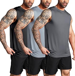 Boyzn Pack of 3 Mens Gym Athletic Bodybuilding Fitness Sleeveless Workout Tank Tops