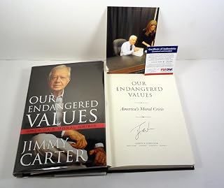 President Jimmy Carter Signed Autograph Our Endangered Values Book PSA COA | PSA/DNA COA