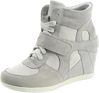 rismart Women's Wedge Top Wedge Casual Work Laces Buckle Sneaker Shoes