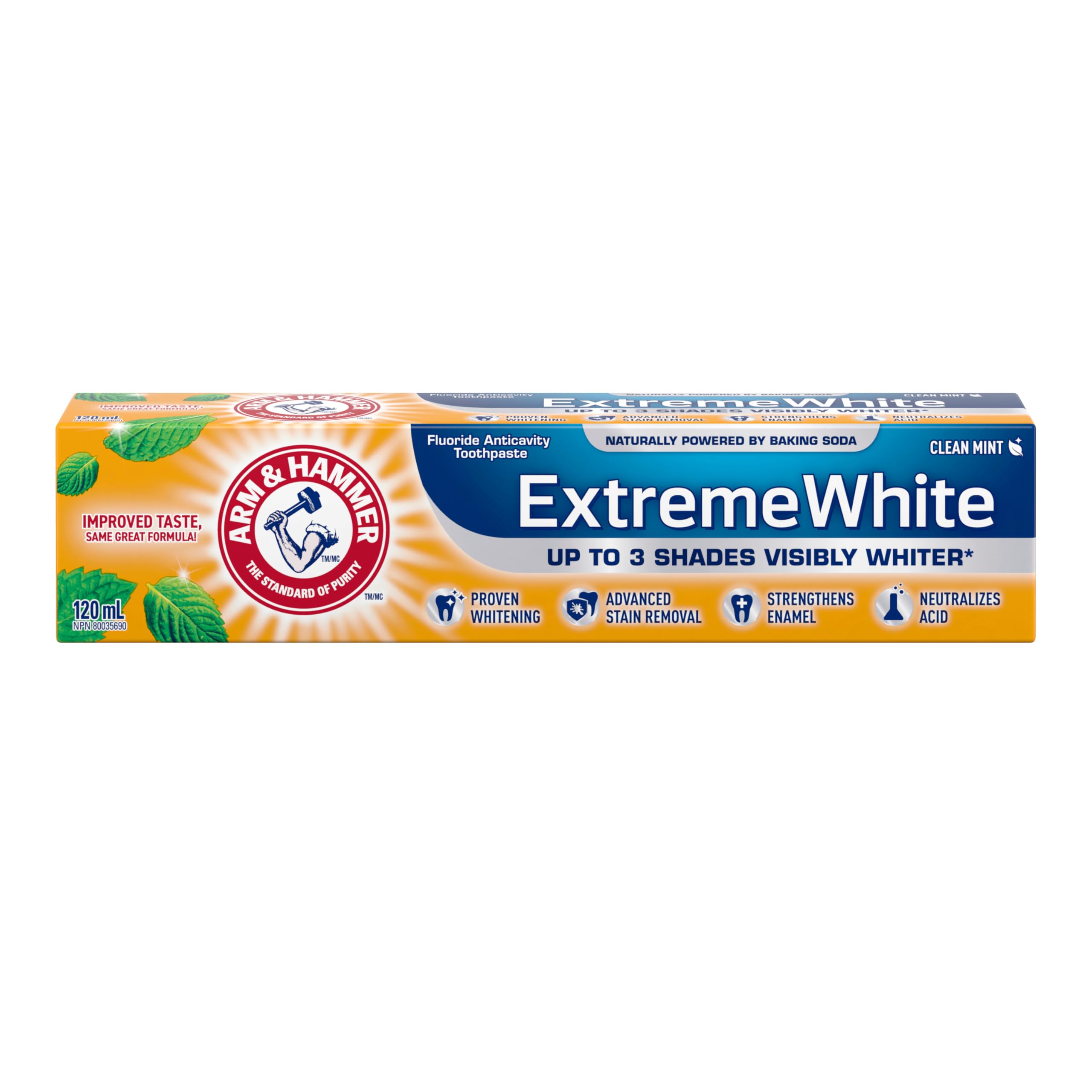 Arm & Hammer Extreme White Toothpaste, Clean Mint, 120ml (Pack of 1) | Whitening