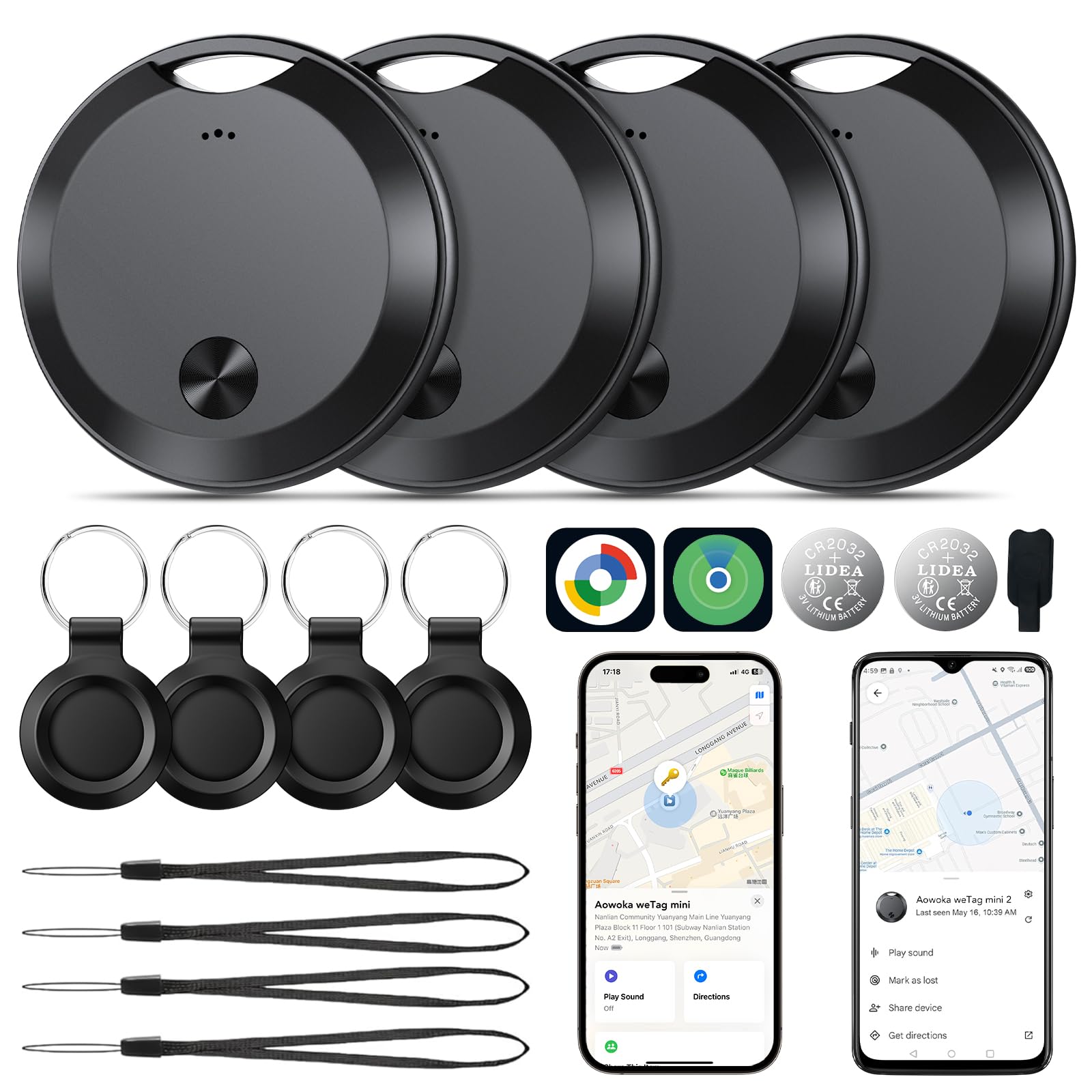 Air Tracker Tags-4 Pack: Smart Bluetooth Tracker, Item Finder Works with Apple F