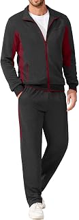 COOFANDY Conjunto deportivo de 2 piezas para hombre, con cremallera completa, para correr, correr, estilo informal, cálido