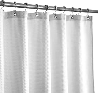 Barossa Design Waffle Weave RV Shower Curtain 47 x 64 Inch, White
