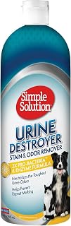 Simple Solution Urine Destroyer, Pet Urine Enzyme Cleaner, Dog Stains, 32oz | Dog Stain & Odor Remover, Dog Urine Cleaner, Pet Odor Eliminator, Enzyme Formula, 2X Pro-Bacteria, Carpet Cleaner